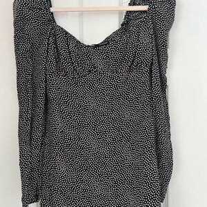 Black and White Polka Dot Women's Top